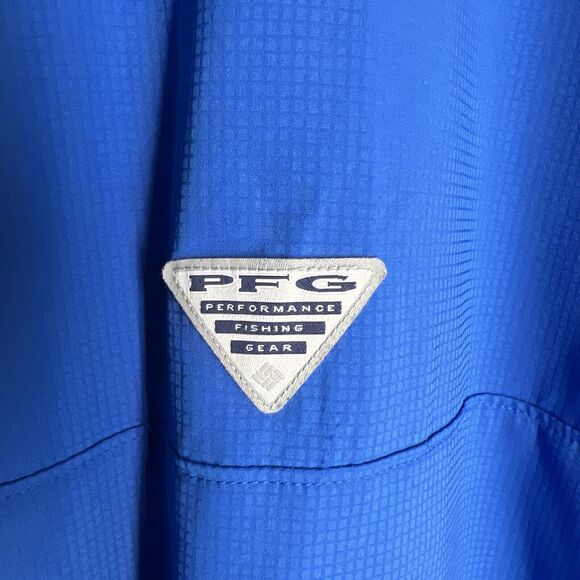Columbia PFG Shirt Performance Fishing Gear Short Sleeve Blue Vented L - Picture 8 of 10